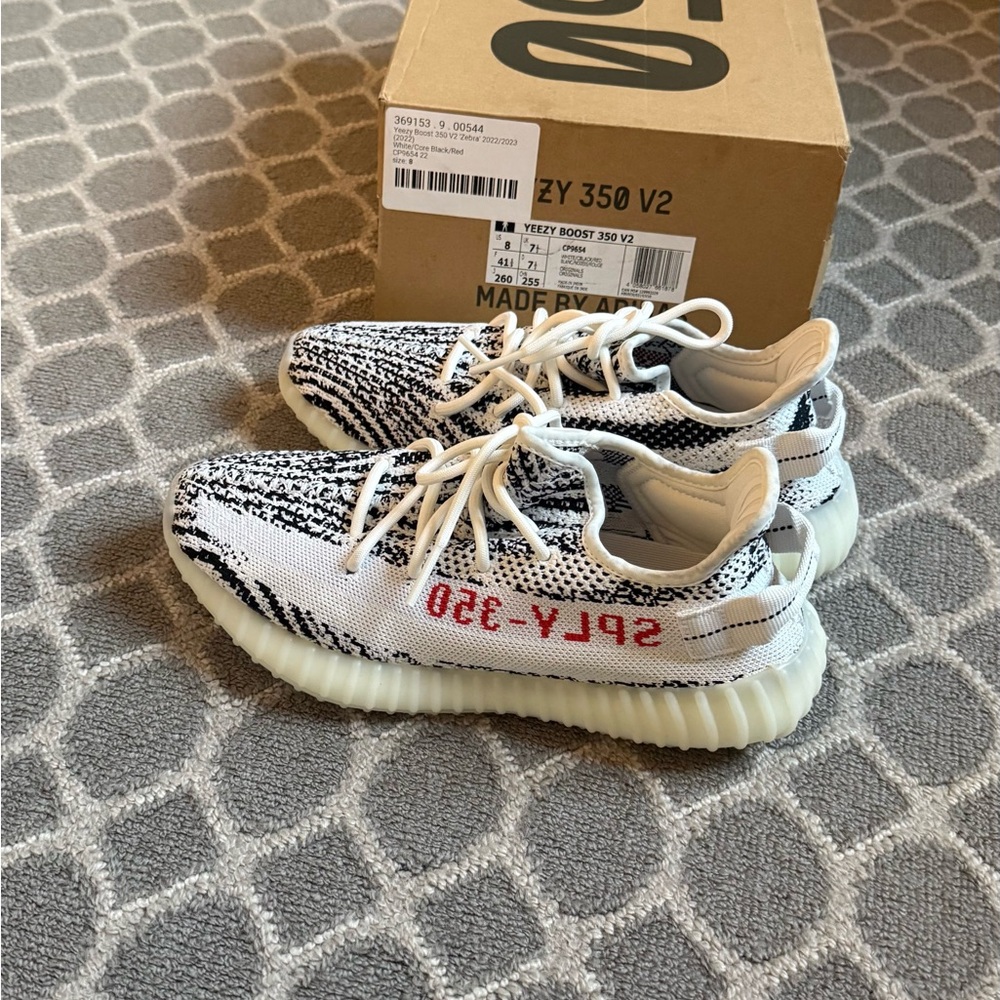Adidas Kids Yeezy Boost 350 V2 - Black, White, and Red